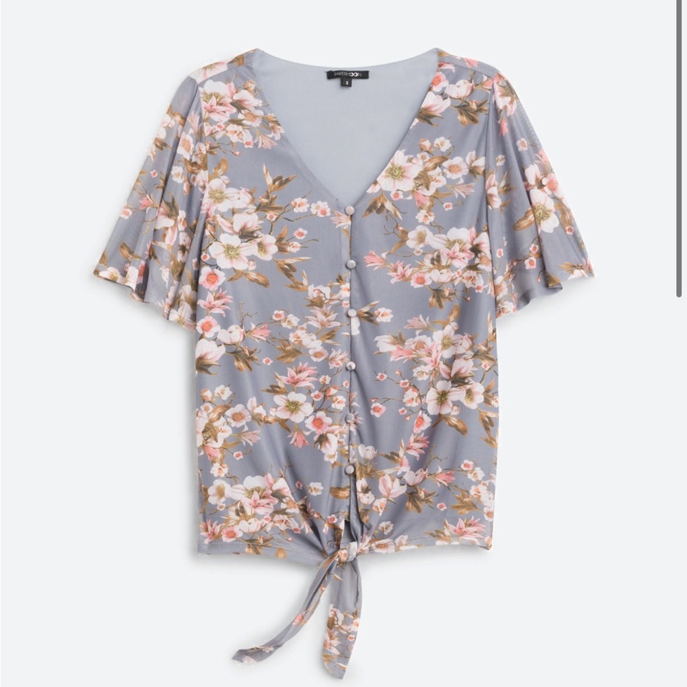 Papermoon tie front with buttons knit top from stitch fix